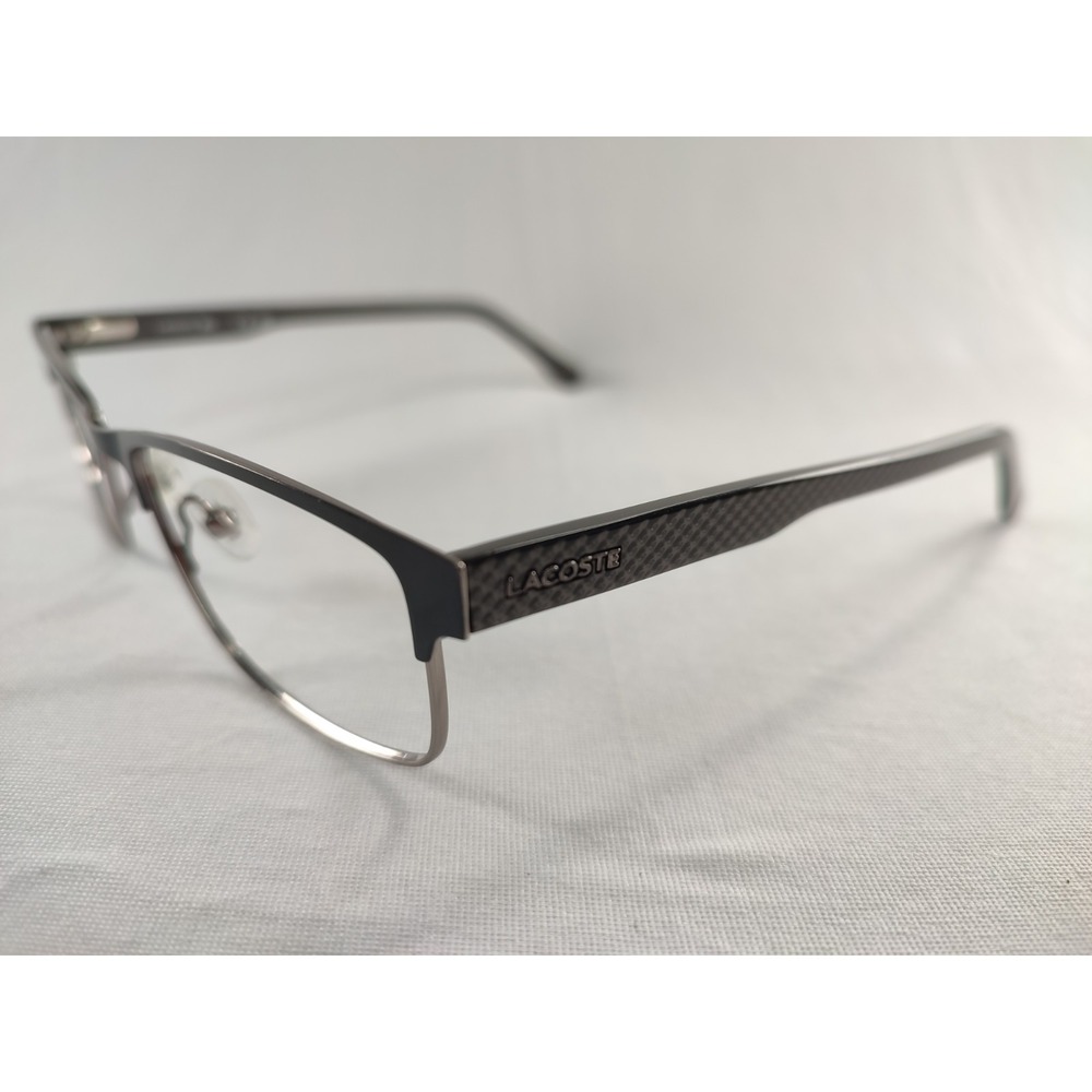 Lacoste L2217 033 Eyeglass Frames Gunmetal Grey Carbon Fiber‎ Texture 52-17-140